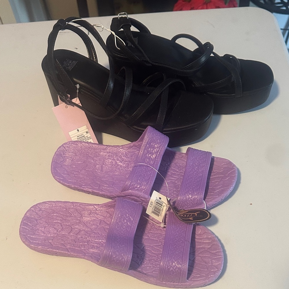 wild fable Black Strappy Platform Sandals